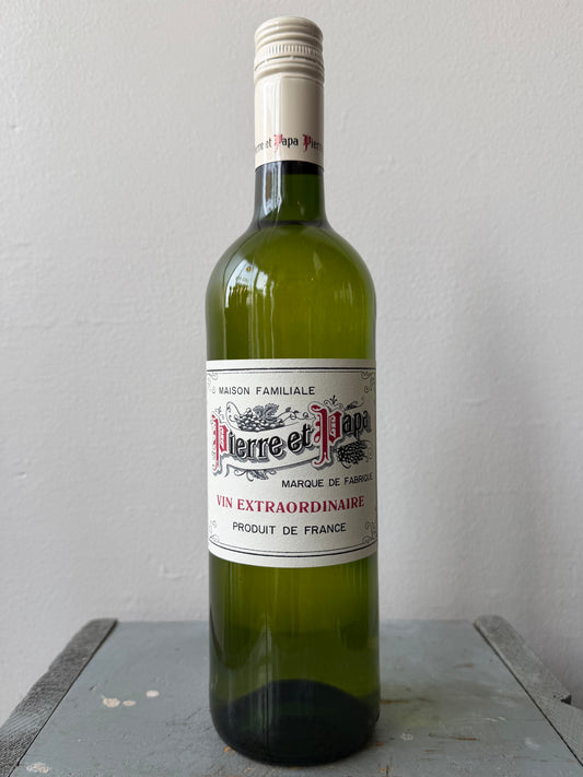 Bottle of Pierre et Papa Vin Extraordinaire White Blend