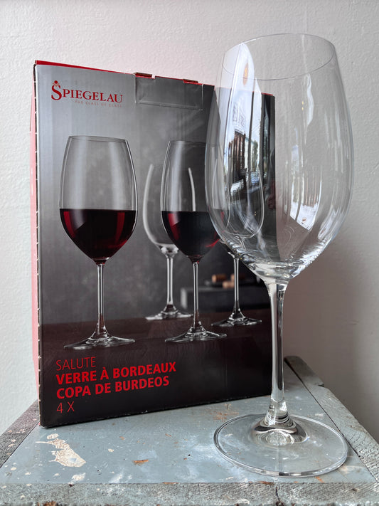 Spieglau, Salute High Stemmed Crystal Bordeaux Glasses Set of 4