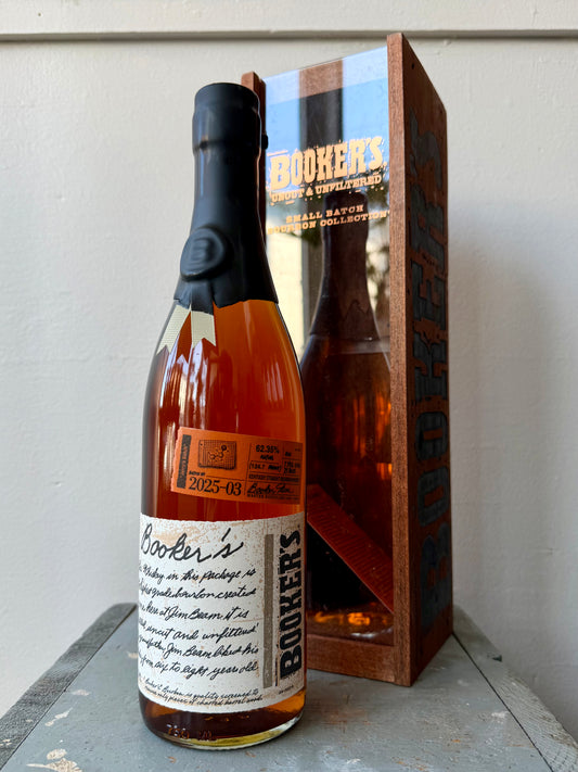Booker’s, Small Batch Bourbon 2025-03 “Jerry’s Batch.” 7 Year 124.7° (NV)